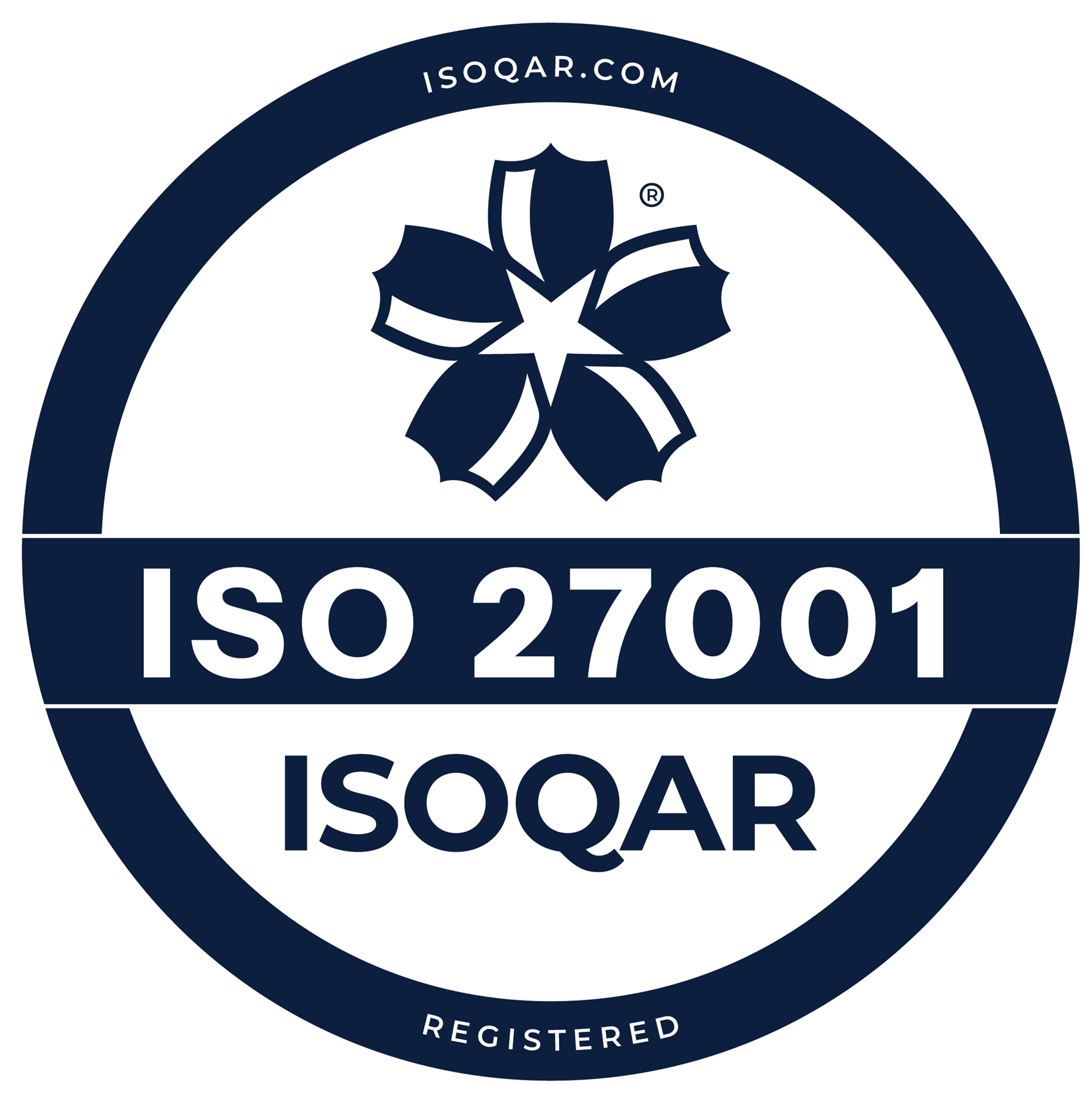 ISOQAR-certified to ISO 27001 for information security