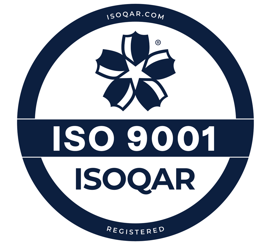 ISOQAR-certified to ISO 9001 for quality management
